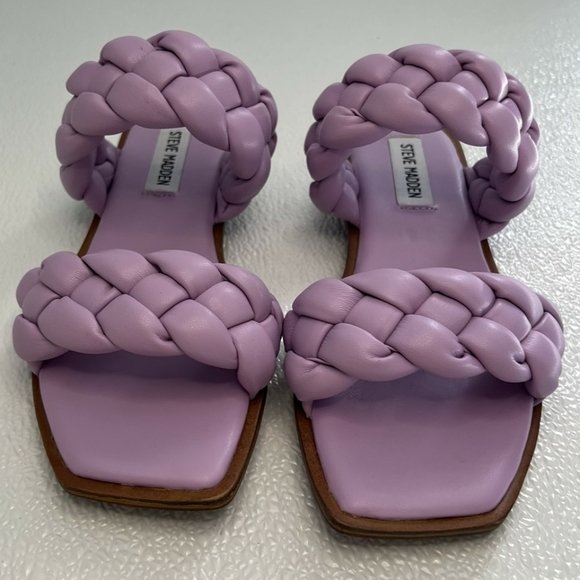 NWOT Steve Madden Braided Square Toe Sandal in Lilac Purple - Size 6 - Picture 2 of 4